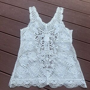 Crochet floral tank top